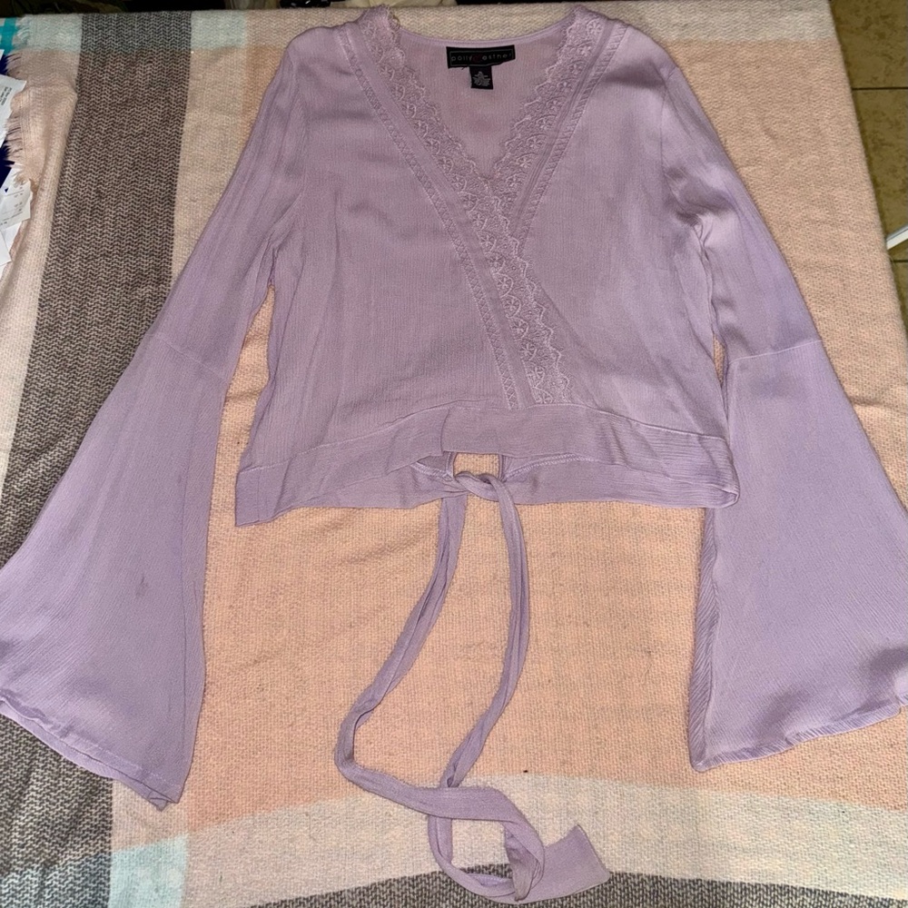 Polly & Esther Light Purple Blouse with Bell Sleeves